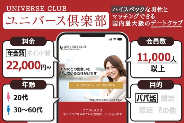 パパ活アプリ「ユニバース倶楽部」